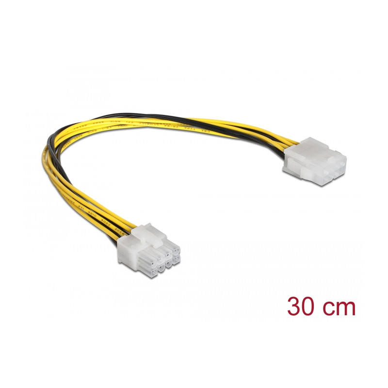 Delock Verlängerungskabel Stromversorgung 8 Pin EPS Stecker - Buchse 30 cm