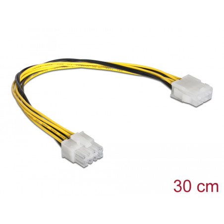 Delock Verlängerungskabel Stromversorgung 8 Pin EPS Stecker - Buchse 30 cm