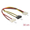 Delock Kabel Stromversorgung Molex 4 Pin Stecker - 4 x 2 Pin Lüfter
