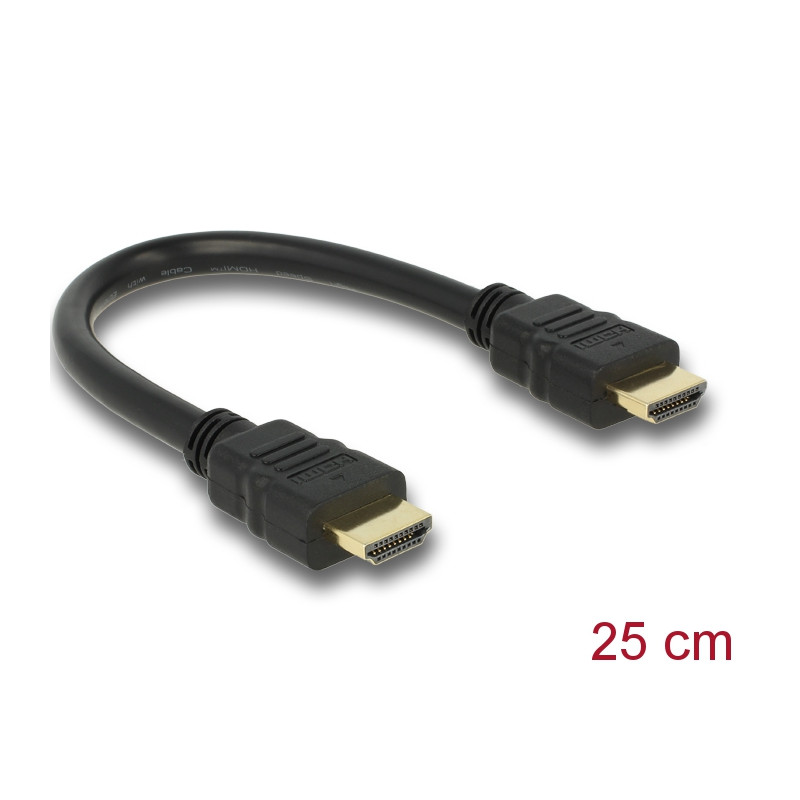 Delock Kabel High Speed HDMI mit Ethernet – HDMI A Stecker - HDMI A Stecker 4K 25 cm