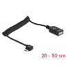 Delock Kabel USB micro-B Stecker gewinkelt - USB 2.0-A Buchse OTG Spiralkabel