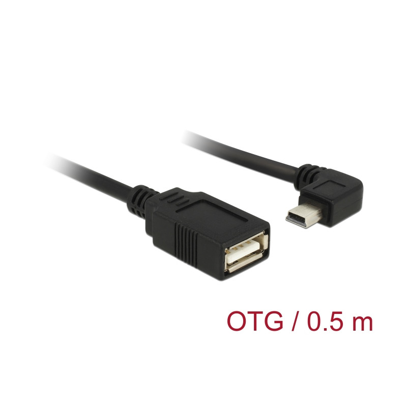Delock Kabel USB mini Stecker gewinkelt - USB 2.0-A Buchse OTG 50 cm