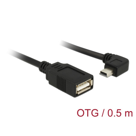 Delock Kabel USB mini Stecker gewinkelt - USB 2.0-A Buchse OTG 50 cm