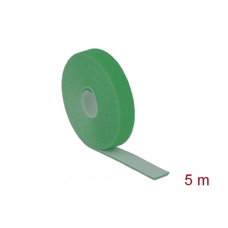 Delock Klettband auf Rolle L 5 m x B 20 mm grün