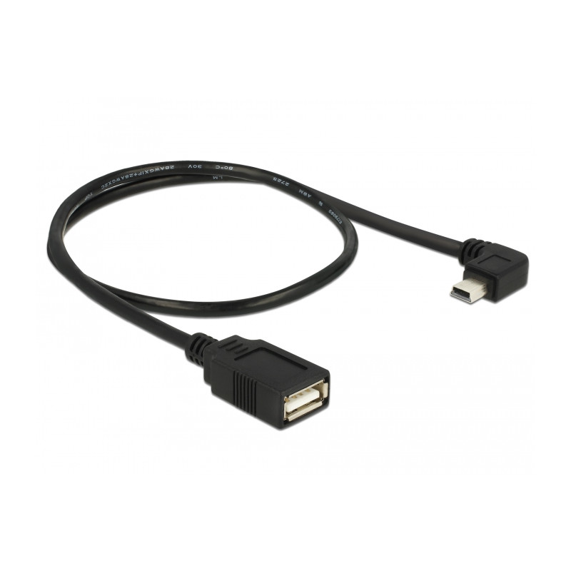 Delock Kabel USB mini Stecker gewinkelt - USB 2.0-A Buchse OTG 50 cm