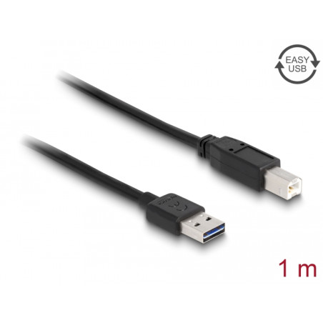 Delock Kabel EASY-USB 2.0 Typ-A Stecker - USB 2.0 Typ-B Stecker 1 m schwarz