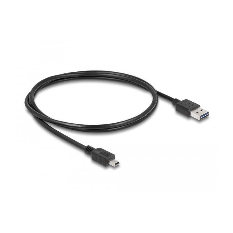 Delock Kabel EASY-USB 2.0 Typ-A Stecker - USB 2.0 Typ Mini-B Stecker 1 m schwarz