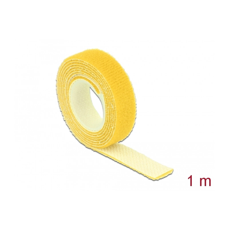 Delock Klettband auf Rolle L 1 m x B 13 mm gelb