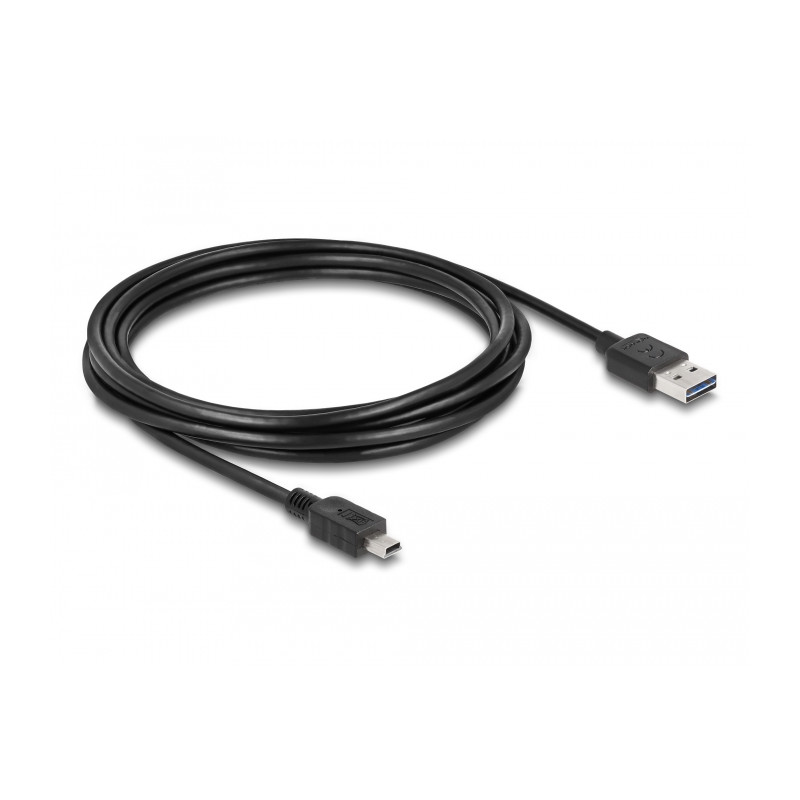 Delock Kabel EASY-USB 2.0 Typ-A Stecker - USB 2.0 Typ Mini-B Stecker 3 m schwarz