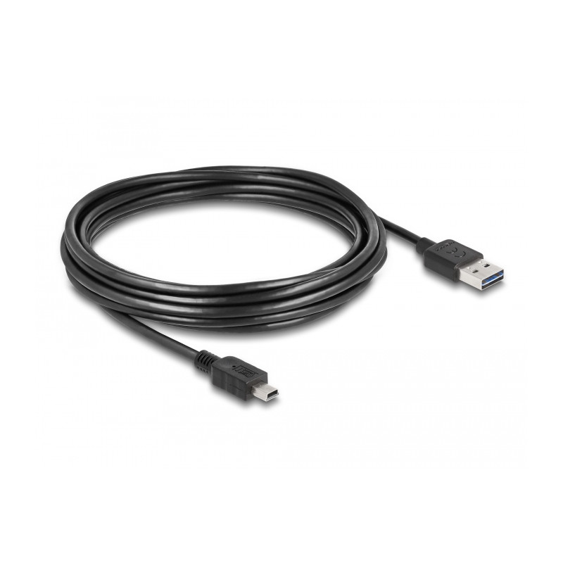 Delock Kabel EASY-USB 2.0 Typ-A Stecker - USB 2.0 Typ Mini-B Stecker 5 m schwarz