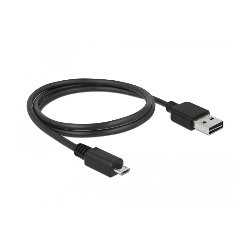 Delock Kabel EASY-USB 2.0 Typ-A Stecker - USB 2.0 Typ Micro-B Stecker 1 m schwarz