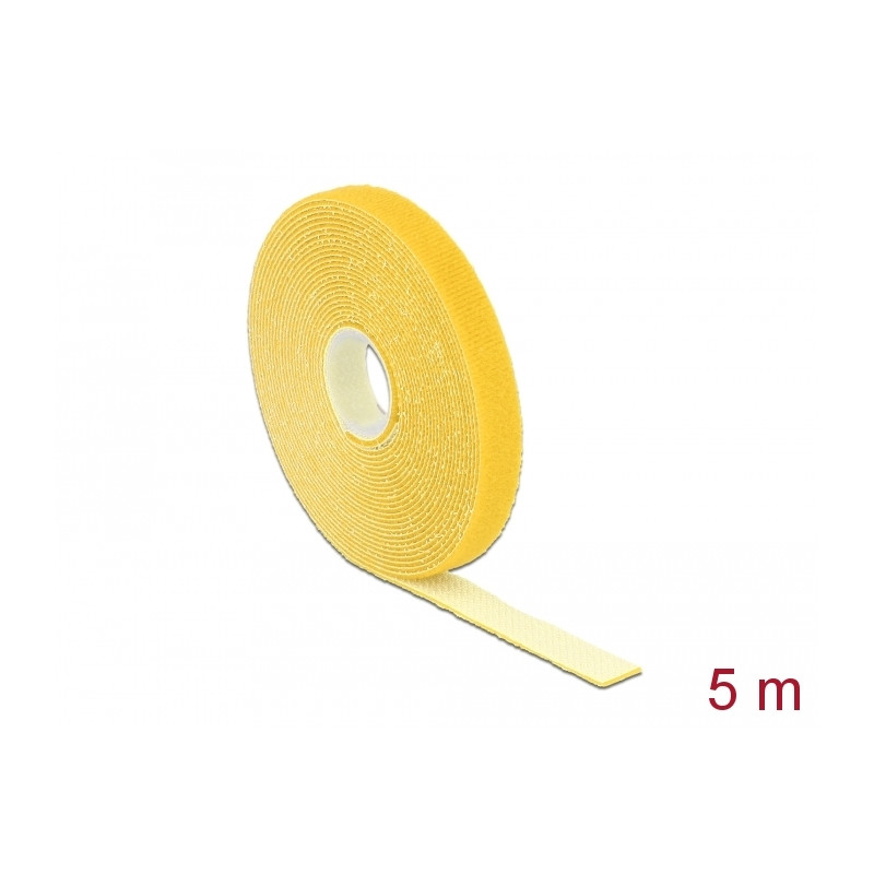 Delock Klettband auf Rolle L 5 m x B 13 mm gelb