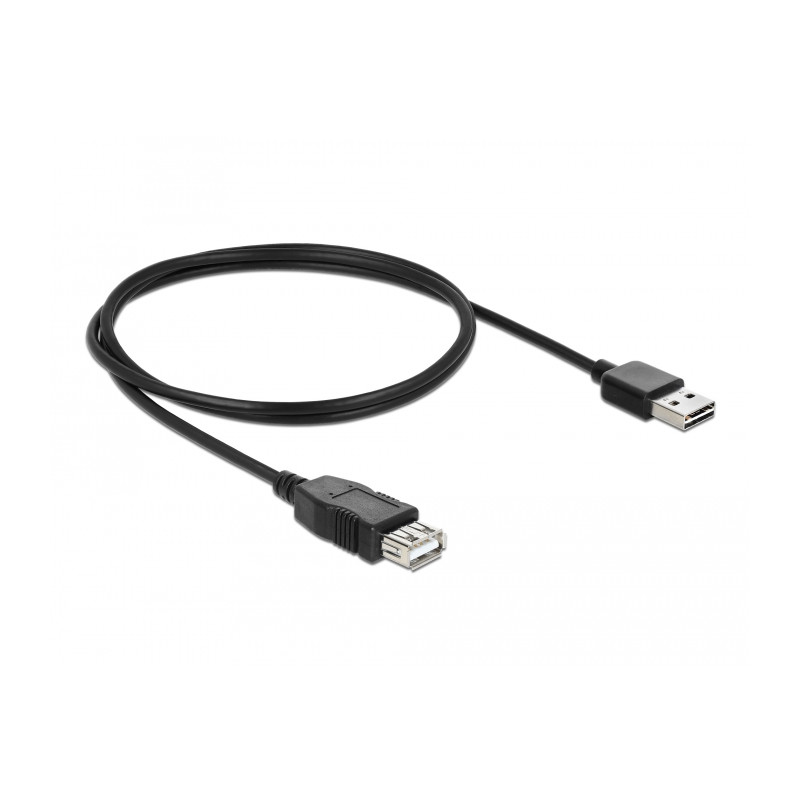 Delock Verlängerungskabel EASY-USB 2.0 Typ-A Stecker - USB 2.0 Typ-A Buchse schwarz 1 m