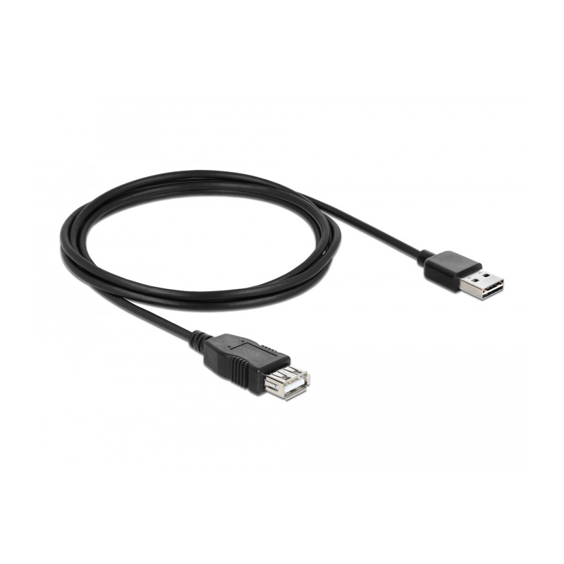 Delock Verlängerungskabel EASY-USB 2.0 Typ-A Stecker - USB 2.0 Typ-A Buchse schwarz 2 m