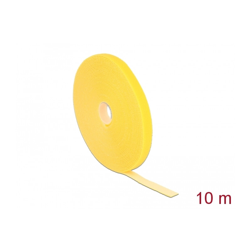 Delock Klettband auf Rolle L 10 m x B 13 mm gelb