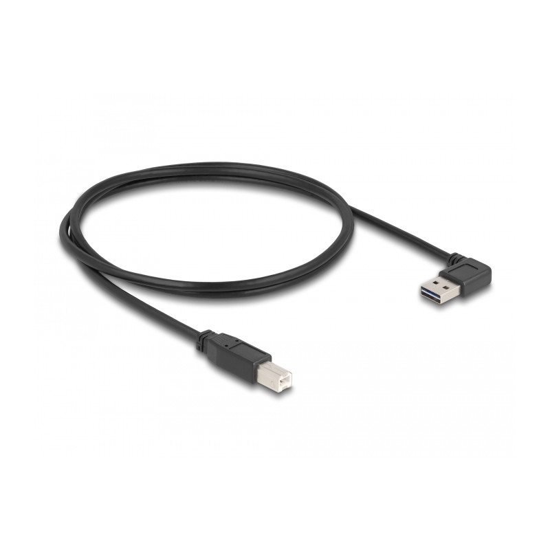 Delock Kabel EASY-USB 2.0 Typ-A Stecker gewinkelt links / rechts - USB 2.0 Typ-B Stecker 1 m