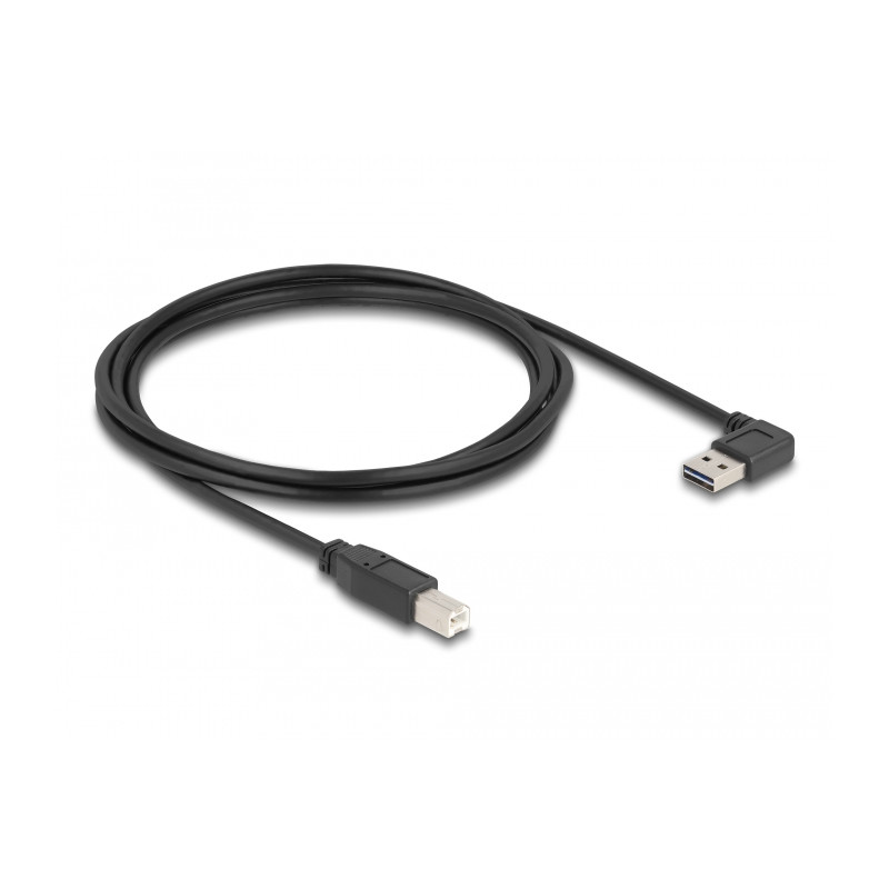 Delock Kabel EASY-USB 2.0 Typ-A Stecker gewinkelt links / rechts - USB 2.0 Typ-B Stecker 2 m