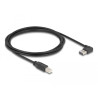 Delock Kabel EASY-USB 2.0 Typ-A Stecker gewinkelt links / rechts - USB 2.0 Typ-B Stecker 2 m