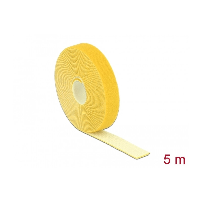Delock Klettband auf Rolle L 5 m x B 20 mm gelb