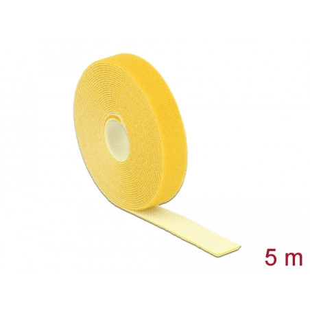 Delock Klettband auf Rolle L 5 m x B 20 mm gelb