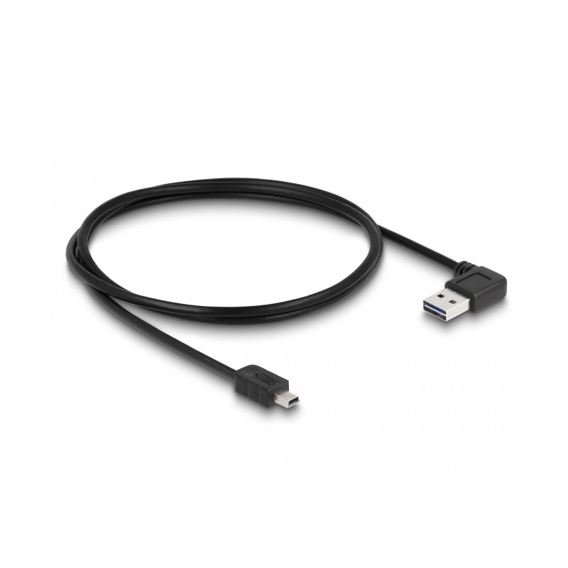Delock Kabel EASY-USB 2.0 Typ-A Stecker gewinkelt links / rechts - USB 2.0 Typ Mini-B Stecker 1 m
