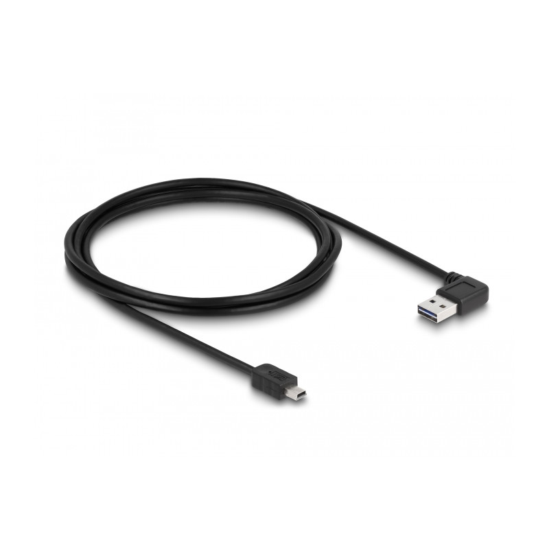Delock Kabel EASY-USB 2.0 Typ-A Stecker gewinkelt links / rechts - USB 2.0 Typ Mini-B Stecker 2 m