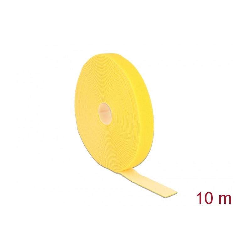 Delock Klettband auf Rolle L 10 m x B 20 mm gelb