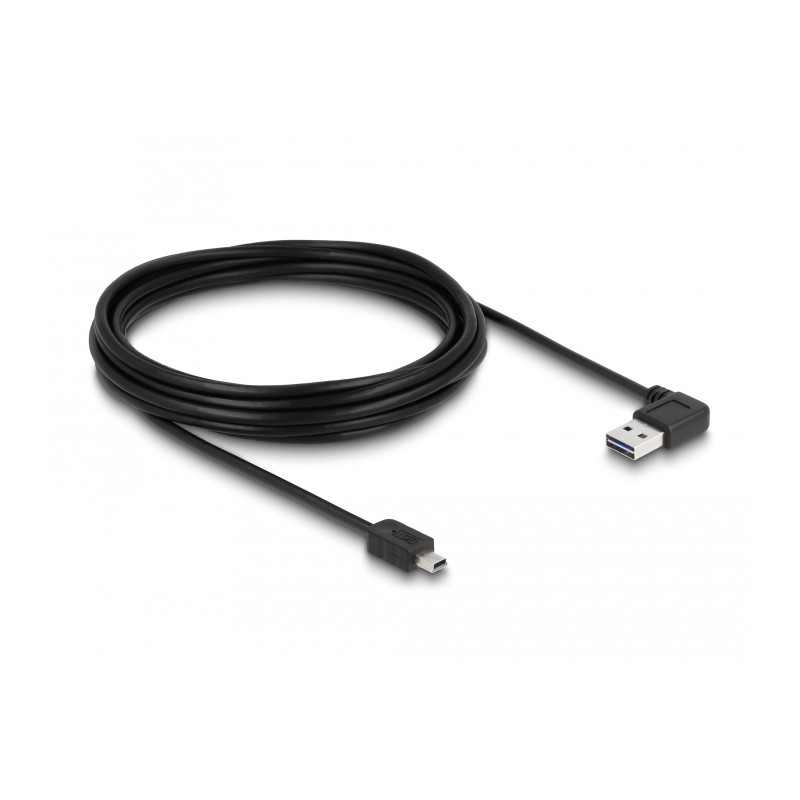 Delock Kabel EASY-USB 2.0 Typ-A Stecker gewinkelt links / rechts - USB 2.0 Typ Mini-B Stecker 5 m