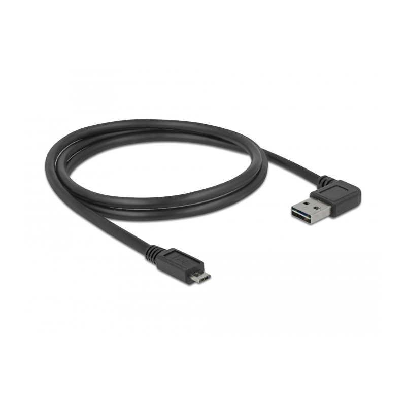 Delock Kabel EASY-USB 2.0 Typ-A Stecker gewinkelt links / rechts - USB 2.0 Typ Micro-B Stecker 1 m