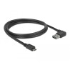 Delock Kabel EASY-USB 2.0 Typ-A Stecker gewinkelt links / rechts - USB 2.0 Typ Micro-B Stecker 1 m