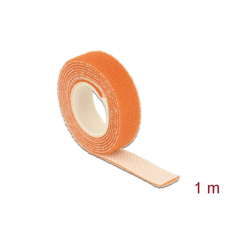 Delock Klettband auf Rolle L 1 m x B 13 mm orange