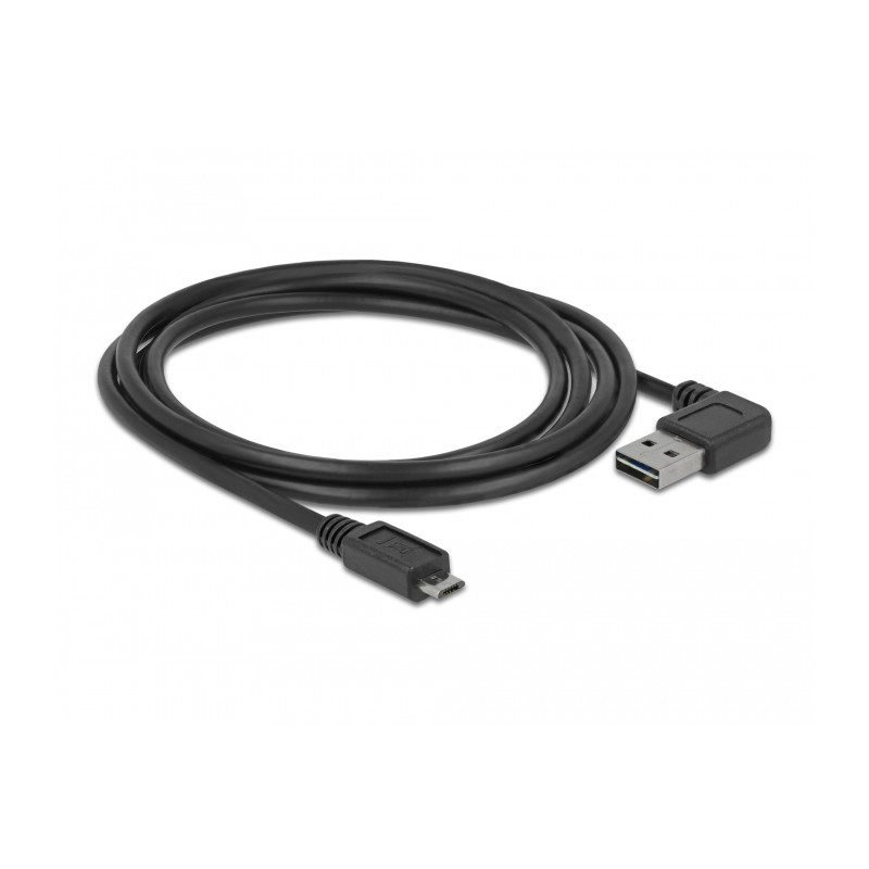 Delock Kabel EASY-USB 2.0 Typ-A Stecker gewinkelt links / rechts - USB 2.0 Typ Micro-B Stecker 2 m