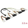 Delock Kabel Mini SAS HD SFF-8643 - 4 x SAS SFF-8482 + Power + Sideband 0,5 m