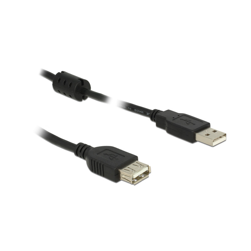 Delock Verlängerungskabel USB 2.0 Typ-A Stecker - USB 2.0 Typ-A Buchse 0,5 m schwarz