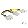 Delock Stromkabel 2 x 4 Pin Molex Stecker - 8 Pin EPS Stecker 15 cm