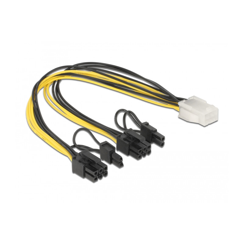Delock PCI Express Stromkabel 6 Pin Buchse - 2 x 8 Pin Stecker 30 cm
