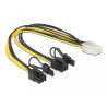 Delock PCI Express Stromkabel 6 Pin Buchse - 2 x 8 Pin Stecker 30 cm