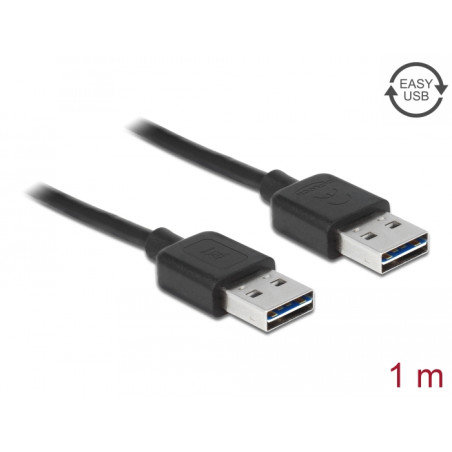 Delock Kabel EASY-USB 2.0 Typ-A Stecker - EASY-USB 2.0 Typ-A Stecker 1 m schwarz