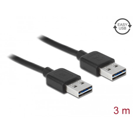 Delock Kabel EASY-USB 2.0 Typ-A Stecker - EASY-USB 2.0 Typ-A Stecker 3 m schwarz