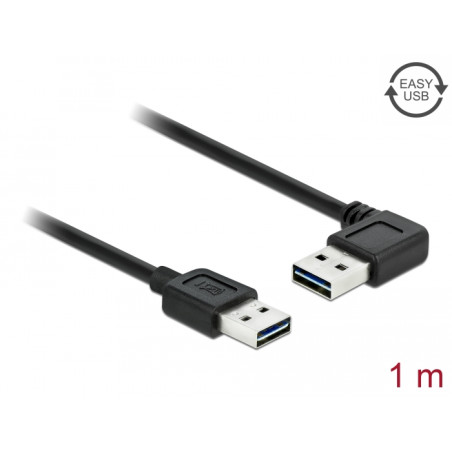 Delock Kabel EASY-USB 2.0 Typ-A Stecker - EASY-USB 2.0 Typ-A Stecker gewinkelt links / rechts 1 m