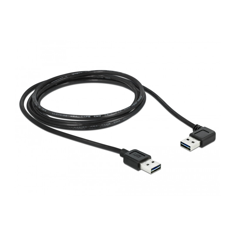 Delock Kabel EASY-USB 2.0 Typ-A Stecker - EASY-USB 2.0 Typ-A Stecker gewinkelt links / rechts 1 m