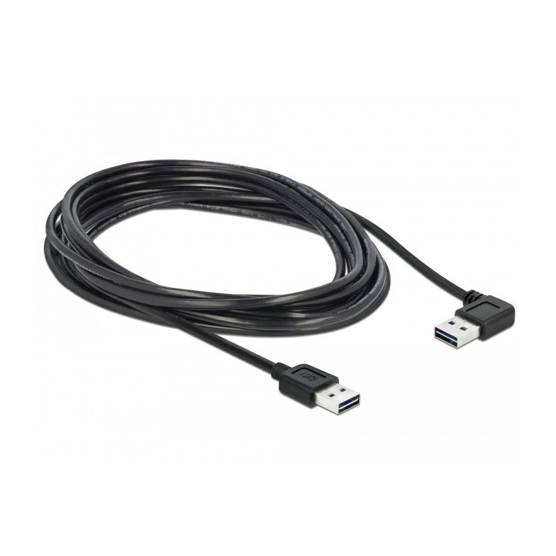 Delock Kabel EASY-USB 2.0 Typ-A Stecker - EASY-USB 2.0 Typ-A Stecker gewinkelt links / rechts 5 m
