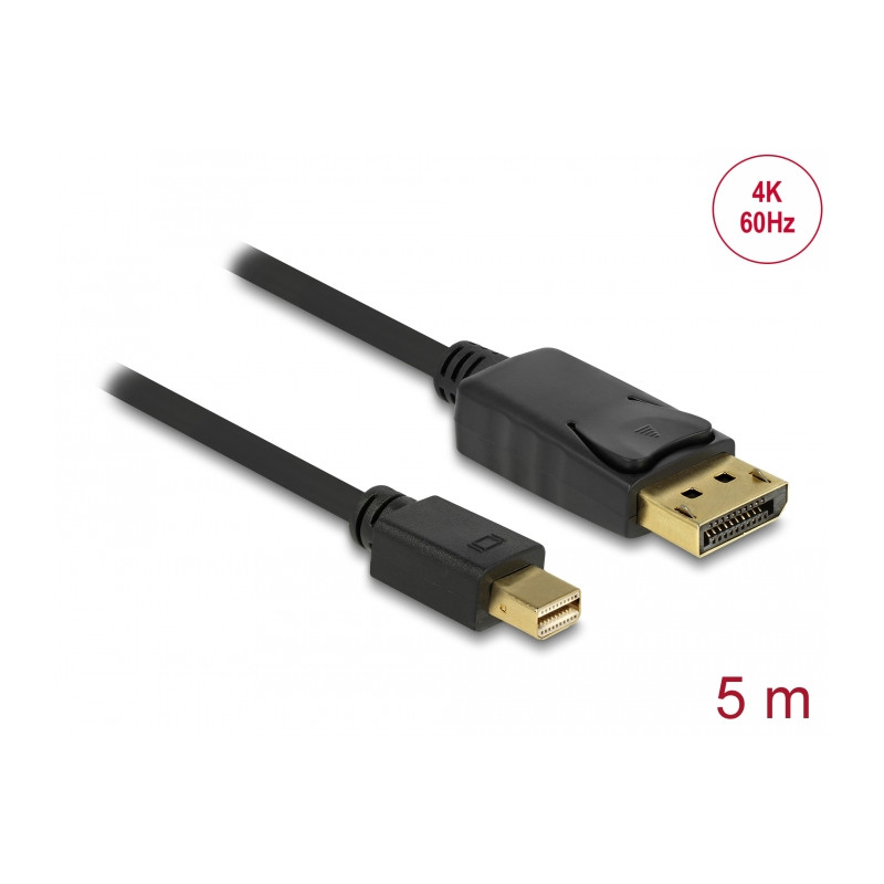 Delock Kabel Mini DisplayPort 1.2 Stecker - DisplayPort Stecker 4K 60 Hz 5,0 m
