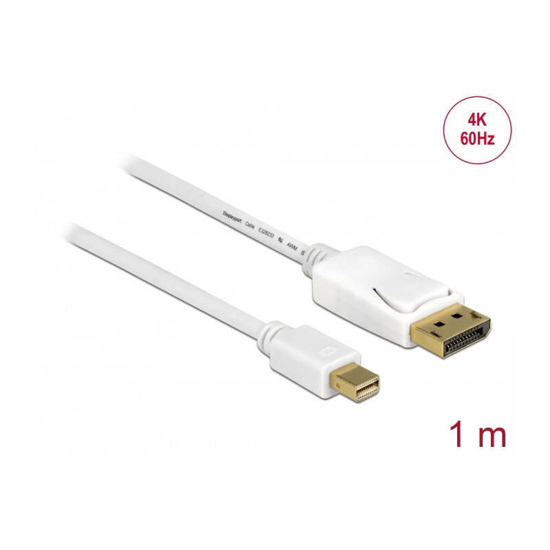 Delock Kabel Mini DisplayPort 1.2 Stecker - DisplayPort Stecker 4K 60 Hz 1,0 m