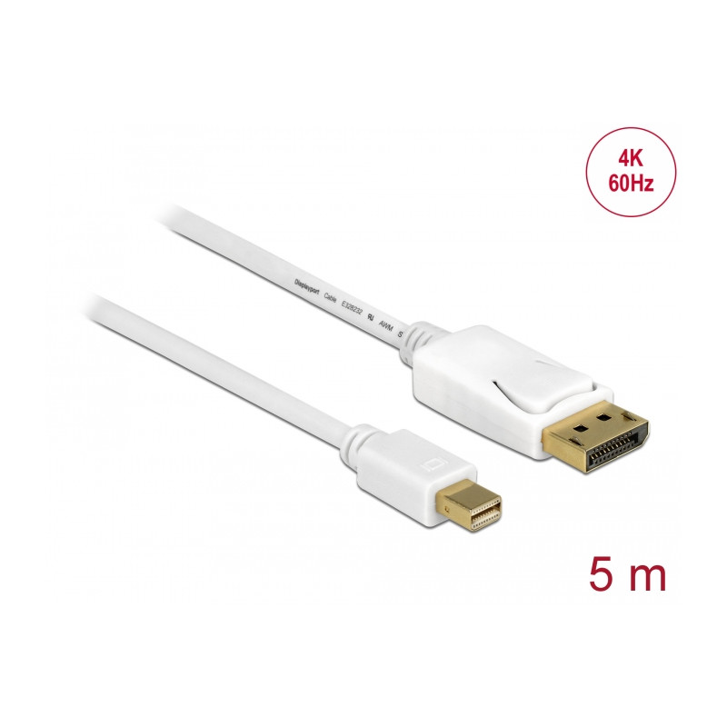Delock Kabel Mini DisplayPort 1.2 Stecker - DisplayPort Stecker 4K 60 Hz 5,0 m