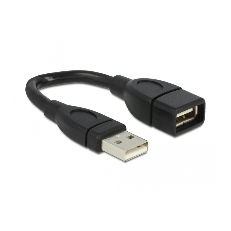 Delock Kabel USB 2.0 Typ-A Stecker - USB 2.0 Typ-A Buchse ShapeCable 0,15 m