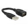 Delock Kabel USB 2.0 Typ-A Stecker - USB 2.0 Typ-A Buchse ShapeCable 0,15 m