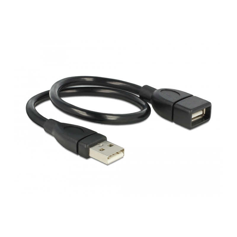 Delock Kabel USB 2.0 Typ-A Stecker - USB 2.0 Typ-A Buchse ShapeCable 0,35 m