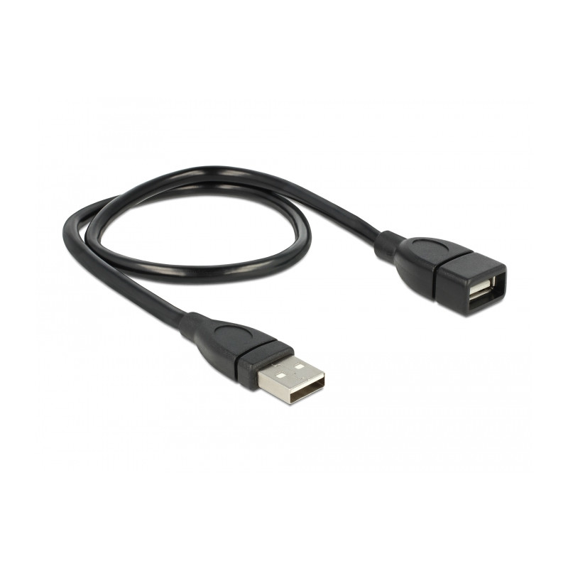Delock Kabel USB 2.0 Typ-A Stecker - USB 2.0 Typ-A Buchse ShapeCable 0,5 m