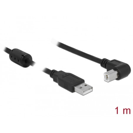 Delock Kabel USB 2.0 Typ-A Stecker - USB 2.0 Typ-B Stecker gewinkelt 1 m schwarz